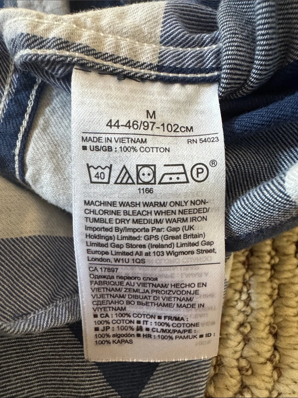 Banana Republic Navy and White Check Button-Down Shirt - Casual Plaid